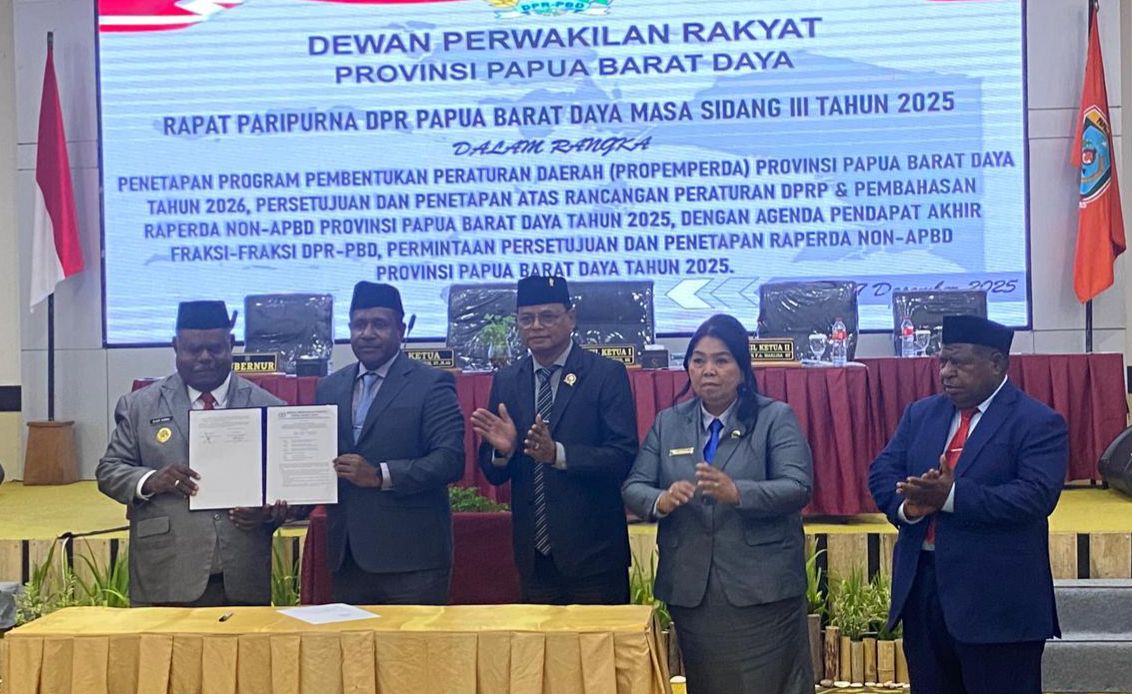 Papua Barat Daya Perkuat Tata Kelola, DPRP Tetapkan 11 Raperda Non-APBD