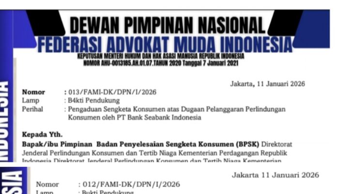 Rekening Diblokir Sepihak, Federasi Advokat Muda Indonesia Laporkan Seabank ke BPSK, OJK, dan Badan Perlindungan Konsumen