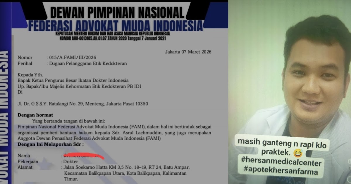Heboh! Oknum Dokter Diduga Rayu Istri Orang Lewat WhatsApp, FAMI Resmi Laporkan ke PB IDI